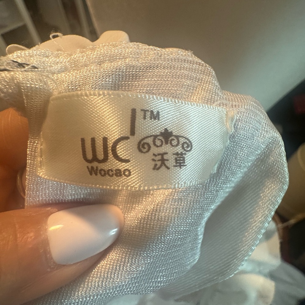 White Lace Ruffle Top - Picture 2 of 14